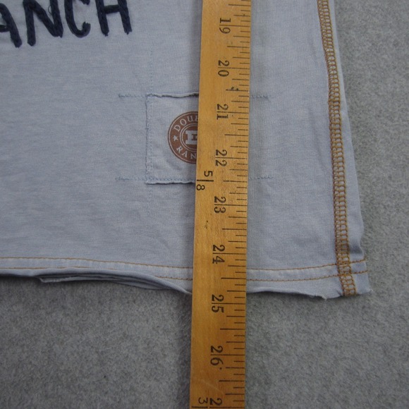 Double D Ranch T Shirt Womens XS Blue End Of Ride Top Cowboy Rodeo Embroidered - Picture 9 of 13